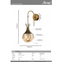 AVONN AP-1766-1E Eskitme Kaplama Aplik E27 Metal Cam 13x18cm