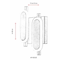 AVONNI AP-1833-2E Eskitme Kaplama Aplik LED Metal Pleksi 17x6cm