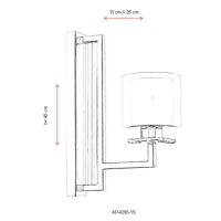 AVONNI AP-4285-1S Sar Kaplama Aplik, E27, Metal, Cam, 15x26cm