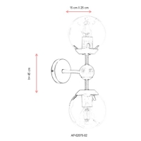 AVONNI AP-62076-02 Eskitme Kaplama Aplik, E27, Metal, 15x25cm