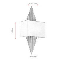 AVONNI AP-62175-01 Siyah Boyal Aplik, E27, Metal, 25x13cm