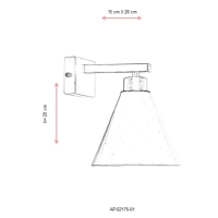 AVONNI AP-62176-01 Eskitme Kaplama Aplik, E27, Metal, 15x20cm