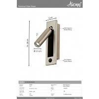 AVONNI AP-65254-N-LED Nikel Kaplama Aplik LED Metal 5x2.5cm