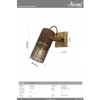 AVONNI AR-1830-1E Eskitme Kaplama Modern Avize E27 Metal Ahap 6x12cm