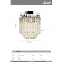 AVONNI AR-4302-K30 Krom Kaplama Klasik Avize E14 Metal Kristal 30cm