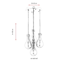 AVONNI AV-1697-4KT Krom Kaplama Modern Avize, E14, Metal, Cam, 40cm