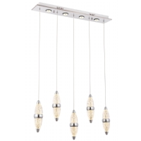 AVONNI AV-1749-5KY Krom Kaplama Modern Avize, LED, Metal, Cam, 70x13cm