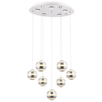 AVONNI AV-1752-7KT Krom Kaplama Modern Avize, LED, Metal, Pleksi, 50cm