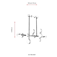 AVONNI AV-1768-10KY Krom Kaplama Modern Avize, LED, Metal, Cam, 105x10cm