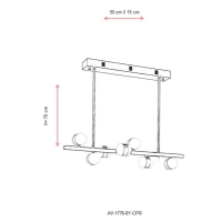 AVONNI AV-1770-8Y-CPR Bakr/Siyah Boyal Modern Avize, LED, Metal, PVC, 90x15cm