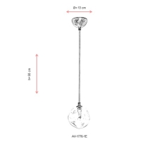 AVONNI AV-1776-1E Eskitme Kaplama Modern Avize, G9, Metal, Cam, 13cm