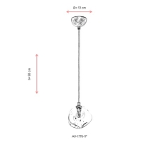 AVONNI AV-1776-1F Eskitme Kaplama Modern Avize, G9, Metal, Cam, 13cm