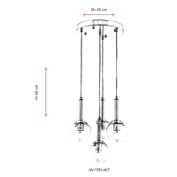 AVONNI AV-1781-4KT Krom Kaplama Modern Avize, E27, Metal, Cam, 40cm