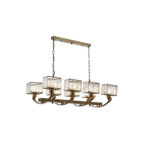 AVONNI AV-1795-8EY Eskitme Kaplama Modern Avize, E27, Metal, Kristal, 95x60cm