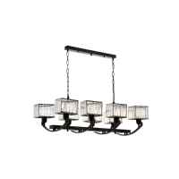 AVONNI AV-1795-8Y-BSY Eskitme/Siyah Boyal Modern Avize, E27, Metal, Kristal, 95x60cm