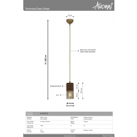 AVONNI AV-1830-1E Eskitme Kaplama Modern Avize E27 Metal Ahap 9cm