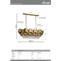 AVONNI AV-1835-E100X45 Eskitme Kaplama Klasik Avize E27 Metal Kristal 100x45cm