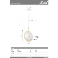 AVONNI AV-1846-1B-K Krom Kaplama Modern Avize LED Metal Pleksi 31cm