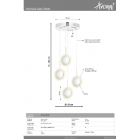 AVONNI AV-1846-4KT Krom Kaplama Modern Avize LED Metal Pleksi 35cm