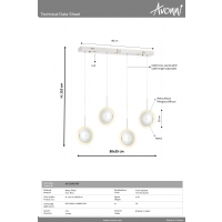 AVONNI AV-1846-4KY Krom Kaplama Modern Avize LED Metal Pleksi 80x30cm