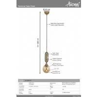 AVONNI AV-1849-1E Eskitme Kaplama Modern Avize E27 Metal Ahap 20cm