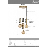 AVONNI AV-1849-4ET Eskitme Kaplama Modern Avize E27 Metal Ahap 35cm