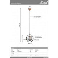 AVONNI AV-1850-1BSY Siyah Boyal Modern Avize E14 Metal Cam 22cm