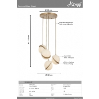 AVONNI AV-1861-4ET Beyaz/Eskitme Kaplama Modern Avize E27 Metal Pleksi 0x4cm