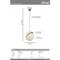 AVONNI AV-1861-1EB Beyaz/Eskitme Kaplama Modern Avize E27 Metal Pleksi 30cm