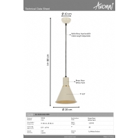 AVONNI AV-4106-M22-BBY Beyaz Boyal Modern Avize E27 Metal 20cm