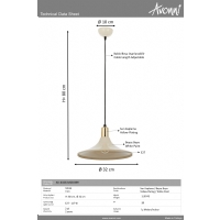 AVONNI AV-4106-M28-BBY Beyaz Boyal Modern Avize E27 Metal 30cm