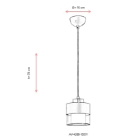 AVONNI AV-4288-1BSY Siyah Boyal Modern Avize, E27, Metal, Cam, 15cm