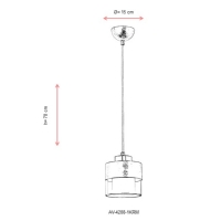 AVONNI AV-4288-1KRM Krem Boyal Modern Avize, E27, Metal, Cam, 15cm