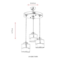 AVONNI AV-4288-3T-KRM Krem Boyal Modern Avize, E27, Metal, Cam, 40cm