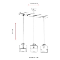 AVONNI AV-4288-3Y-KRM Krem Boyal Modern Avize, E27, Metal, Cam, 70x15cm