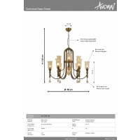 AVONNI AV-4296-10E Eskitme Kaplama Modern Avize E14 Metal Cam 90cm