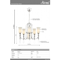 AVONNI AV-4296-6K Krom Kaplama Modern Avize E14 Metal Cam 60cm