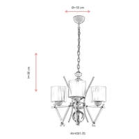 AVONNI AV-4301-3S Krom Kaplama Modern Avize E27 Metal Cam 50cm