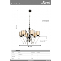 AVONNI AV-4301-6K Krom Kaplama Modern Avize E27 Metal Cam 66cm