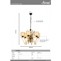 AVONNI AV-4301-6S Sar Boyal Modern Avize E27 Metal Cam 66cm