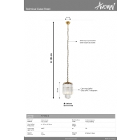 AVONNI AV-4302-1E Eskitme Kaplama Klasik Avize E27 Metal Kristal 20cm