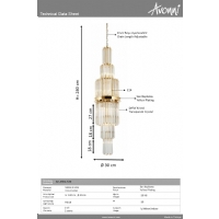 AVONNI AV-4302-S30 Sar Kaplama Klasik Avize E14 Metal Kristal 30cm