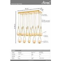 AVONNI AV-4316-K30X85 Krom Kaplama Modern Avize E14 Metal Cam 85x35cm