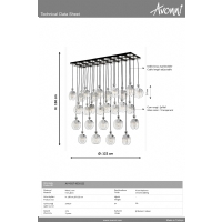 AVONNI AV-4317-K32X122 Krom Kaplama Modern Avize E27 Metal 122x32cm