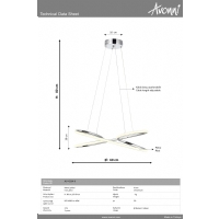 AVONNI AV-4334-K Krom Kaplama Modern Avize LED Metal Silikon 60x25cm