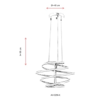 AVONNI AV-5256-K Krom Kaplama Modern Avize, LED, Metal, 40cm