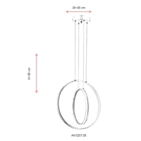 AVONNI AV-5257-2K Krom Kaplama Modern Avize, LED, Metal, 40cm