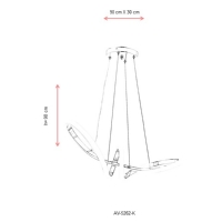 AVONNI AV-5262-K Krom Kaplama Modern Avize, LED, Metal, 90x30cm