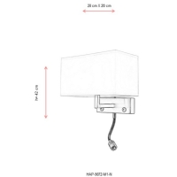 AVONNI HAP-9072-M1-N Nikel Kaplama Aplik, E27, Metal, 28x20cm