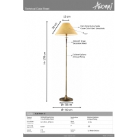 AVONNI HLM-9009-1E Eskitme Kaplama Lambader, E27, Metal, Ahap, 50cm